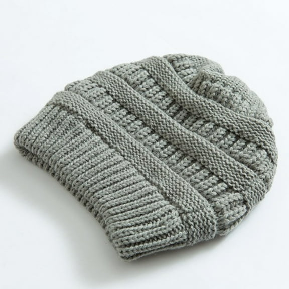 ICHUANYI Womens Warm Winter Ribbed Beanie Crossed Cap Solid Chunky Cable Knit Soft Hat