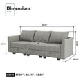 thumbnail image 3 of HONBAY Ensemble de Canapé Modulaire Moderne avec Espace de Rangement, Sofa Trois Places pour Salon et Appartement, Gris, 3 of 7