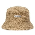 thumbnail image 5 of CoCopeaunts Autumn Winter Lamb Wool Women Bucket Hat Solid Color Fishermans Hats for Ladies Keep Warm Casual Cap Female Flat Top Hat, 5 of 6