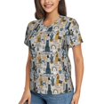 thumbnail image 2 of Wukai Llama and Cactus1 Classic V-Neck T-Shirt for Women: Comfortable, Stylish, and Versatile Wardrobe Essential-Large, 2 of 7