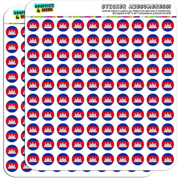 Cambodia National Country Flag 200 1/2" (0.5") Planner Calendar Scrapbooking Crafting Stickers