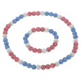 thumbnail image 1 of Conjunto de Collar y Pulsera de Béisbol Uxcell, Collar de 18" y Pulsera de 7.5" (Rosa Blanco Azul Claro, Paquete de 2), 1 of 6