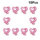 thumbnail image 2 of KAKOWELY Kit de 10 globos de 18 pulgadas para San Valentín, con borlas de papel, decoración de globos de aluminio en forma de corazón para bodas y fiestas (rosa), 2 of 4