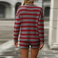 thumbnail image 6 of RMGVDSD Womens Striped Short Set 2 Piece Oversized Outfits Long Sleeve Sweater Top And Shorts Matching Sets Womens Short Summer Outfits, 6 of 6