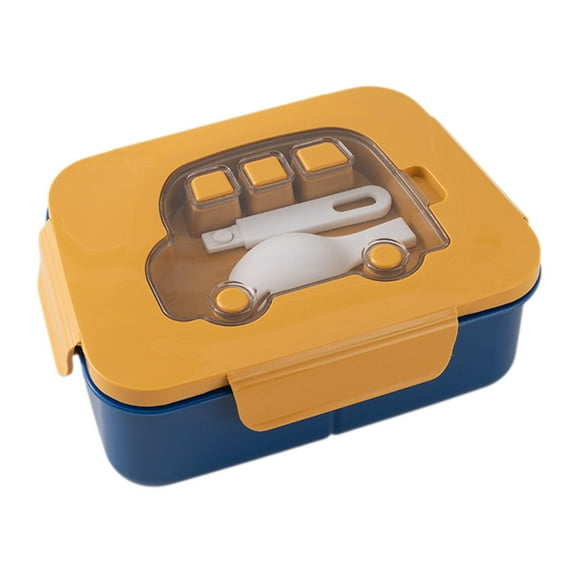 JOGZMZ 800ml 3-Compartment Bento Lunch Box, Leak Proof and Microwaveable, Food Grade Plastic, with Utensil Set - Office Meal Prep Container for Adults, Portable Freshness