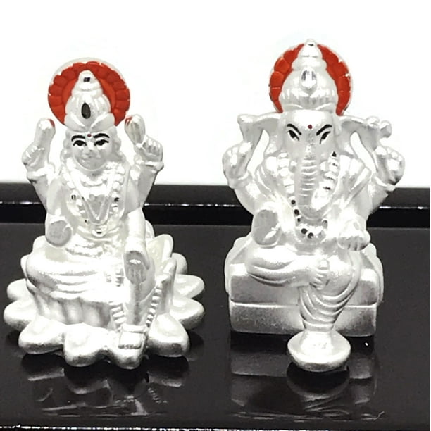 CSL Ganesh & Lakshmi / Laxmi Pure Silver (999) Idol / Statue / Murti