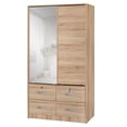 thumbnail image 3 of Pemberly Row Double Sliding Door Armoire with Mirror in Natural Oak, 3 of 9