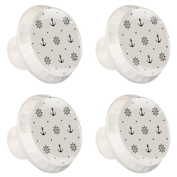 4 Pcs Anchor Knobs for Kitchen Cabinet Cupboard Dresser Bookcase Drawer Pulls Handles Round Home Decor