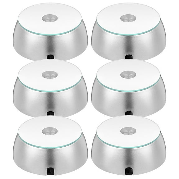 Milisten Crystal Art Plastic Light Base Stand 6Pcs 3.3X2.8X1.2In