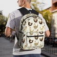 thumbnail image 5 of Yield Chicken Cartoon Print Backpack for Women Men, Lightweight Casual Travel Daypack, Classic Basic College Backpack, Middle School Bag, 5 of 5