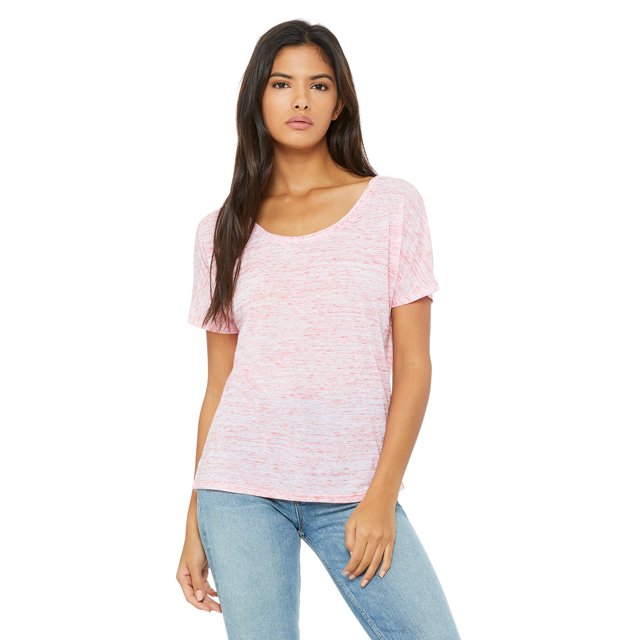 Camiseta holgada de cuello redondo para mujer RED MARBLE S Bella + Lienzo 8816