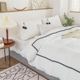 thumbnail image 3 of Move Over White Ruched Pom Poms Duvet Cover Set  100% Washed Microfiber Black Pom Poms Pattern  Bedding Sets Twin, 3 of 8