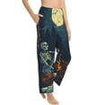 thumbnail image 6 of Salouo Moonlit Skeleton Campfire Print Women's Pajama Pants Casual Loose Sweatpants PJs Flowy Pants Drawstring Palazzo for Women Wide Leg Pants Lounge Pajama -XX-Large, 6 of 8