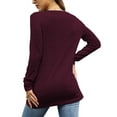 thumbnail image 3 of TEMOFON Womens Long Sleeve tops V neck Shirt fall tops Going Out Solid Color sweater Basic Fashion Tunic Blouse clothes for women, 3 of 5