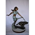 thumbnail image 6 of Young Girl Running with Her Dog Bronze Statue - Size: 16"L x 36"W x 39"H., 6 of 10