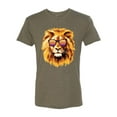 thumbnail image 2 of Lion With Sunglasses Animal Lover Mens Premium Tri Blend T-Shirt, Military Green, Small, 2 of 3