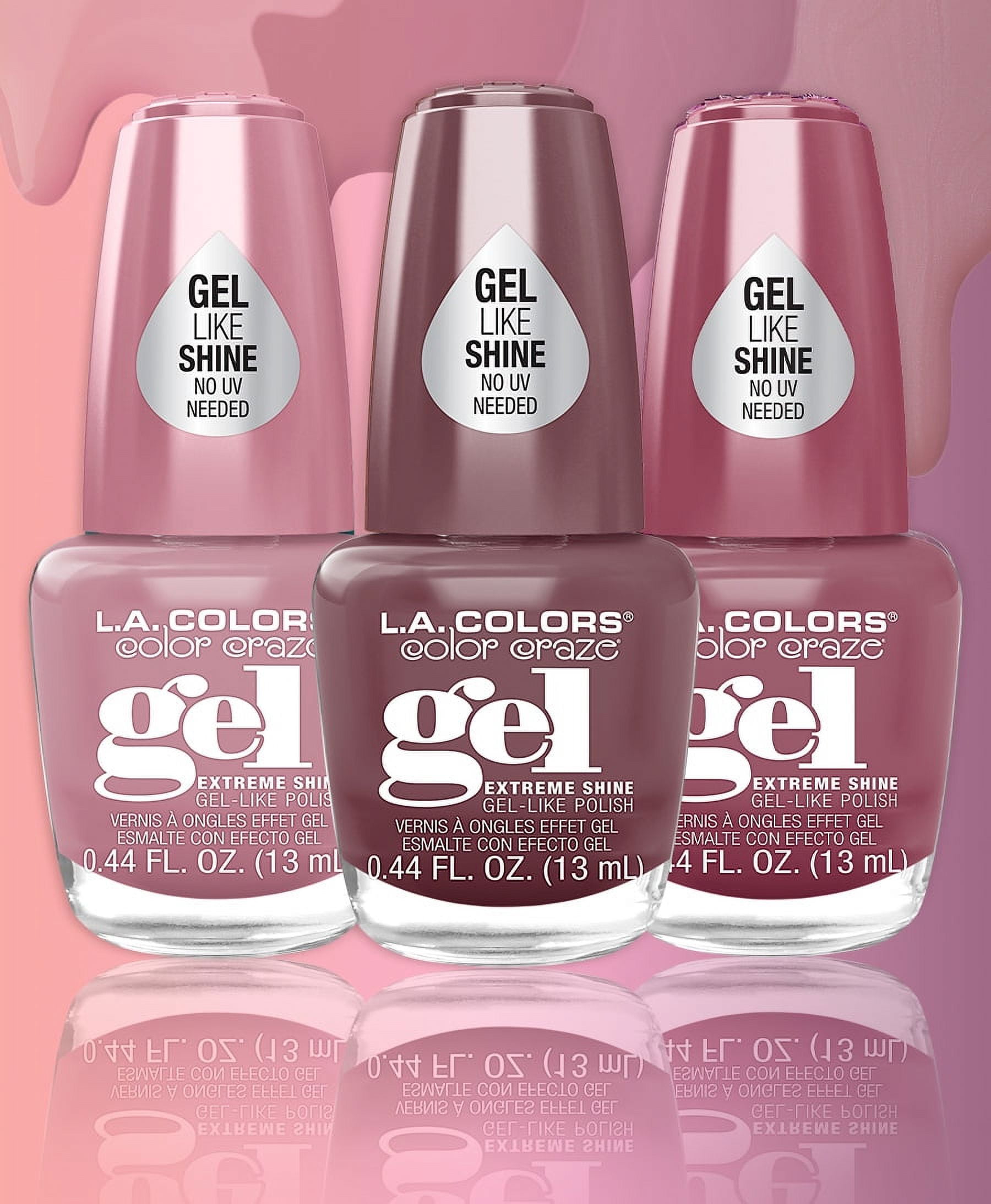 L.A. COLORS Gel-like Nail Polish, Pinkadelic, 0.44 fl oz