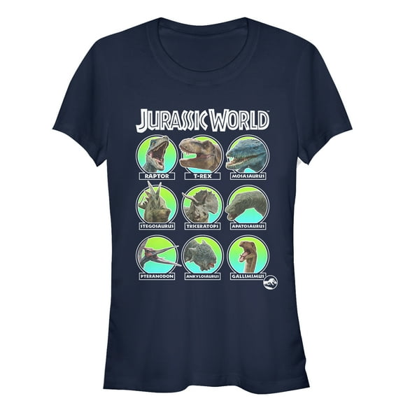Junior's Jurassic World: Fallen Kingdom Dino All Stars Graphic Tee Navy Blue Large