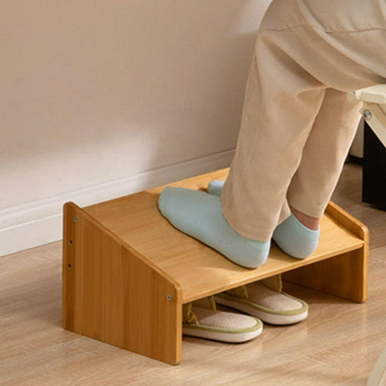 Wood under Desk Footrest Ergonomic Improves Posture Foot Stool