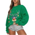 thumbnail image 1 of Chandail à Capuche de Noël pour Femmes Mode Décontractée Manches Longues Col Rond Imprimé Chandail en Molleton Blouse Chandail en Liquidation, 1 of 2