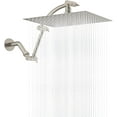 thumbnail image 1 of Hibbent All Metal Rain Shower Head, 12'' High Pressure Rainfall Showerhead with 16" Shower Head Extension Arm, Solid Brass Adjustable Shower Arm Extender, Waterfall Fixed Showerheads, Brushed Nickel, 1 of 7