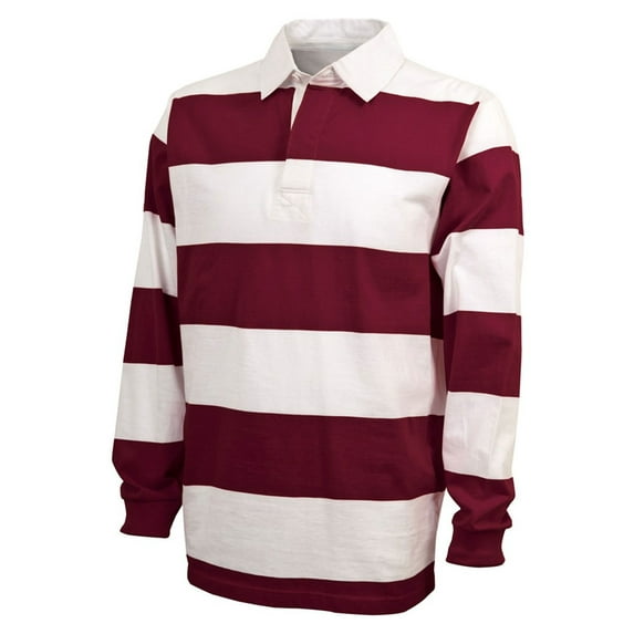 Charles River Adult Classic Rugby Shirt in Maroon/White 3XL | 9278
