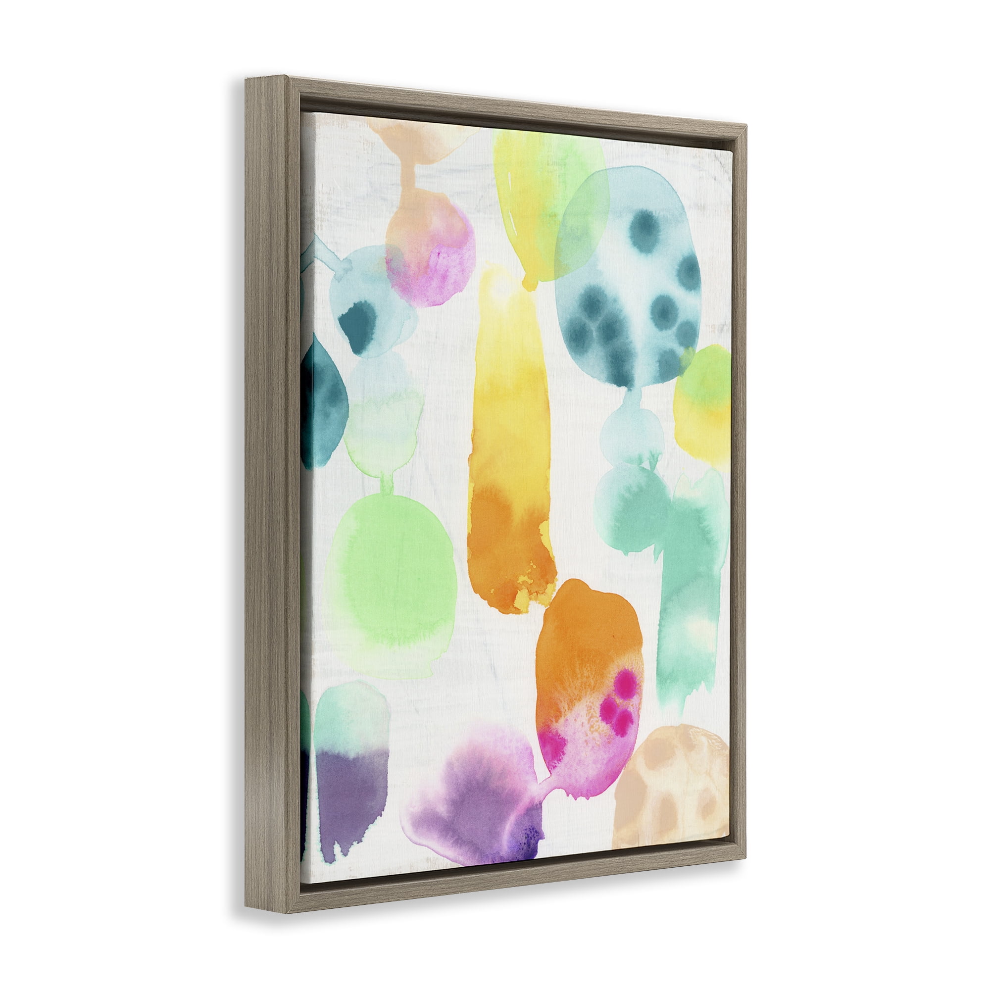Stupell Industries Pastel Watercolor Pattern Abstract Painting Brown Floater Framed Canvas Art Print Wall Art, 25 x 31