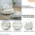 thumbnail image 3 of Aukfa 51" Oversized Accent Chair with Half-moon Storage Ottoman for Living Room, Corduroy, Beige, 3 of 9