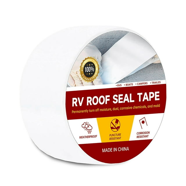 Ruban de Réparation pour Toit de Véhicule Récréatif Ruban d'Étanchéité Imperméable, Résistant aux Intempéries, Colle Naturelle Hautement Adhésive pour Camion Bateau 5cmx15m