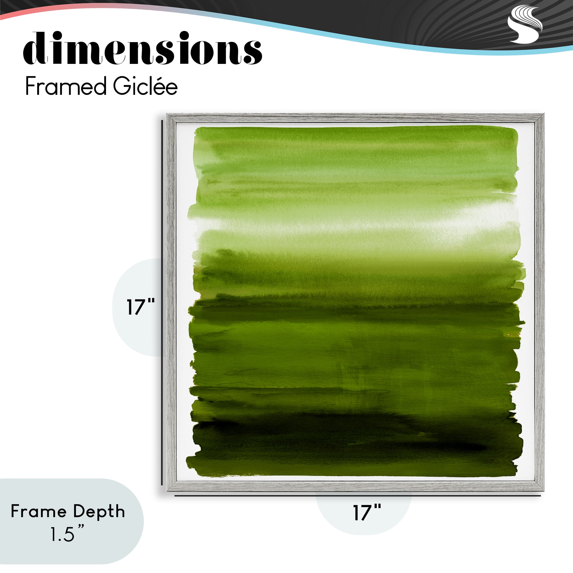 Stupell Industries Earthy Green Ombre Gray Framed Giclee Art, design by Allie Corbin