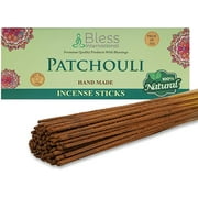 Bless-Patchouli-Incense-Sticks 100%-Natural-Handmade-Hand-Dipped Organic-Chemicals-Free for-Purification-Relaxation-Positivity-Yoga-Meditation The-Best-Woods-Scent (500 Sticks (750GM))