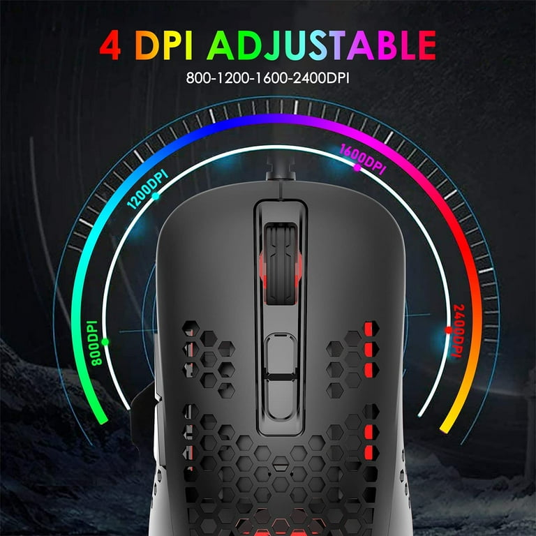 UISHUSO Lightweight Gaming Mouse Wired,USB Optical Computer