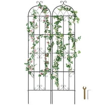 KFFKFF Outdoor Plant Support, 87 x 20 in, Set of 2, Weather-Resistant Metallic Garden Vine Trellis, Ideal for Climbing Roses and Cucumbers, Aesthetic Clematis Trellis for Yards and Gardens