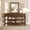 Retro color, variant on PYY 52" Narrow Console Table with 3 Drawers - Industrial Farmhouse Sofa Table Behind Couch - 2 Storage Shelves, Roman Column Legs, Metal/Wood, Anti-Tip, Adjustable Feet - Black New