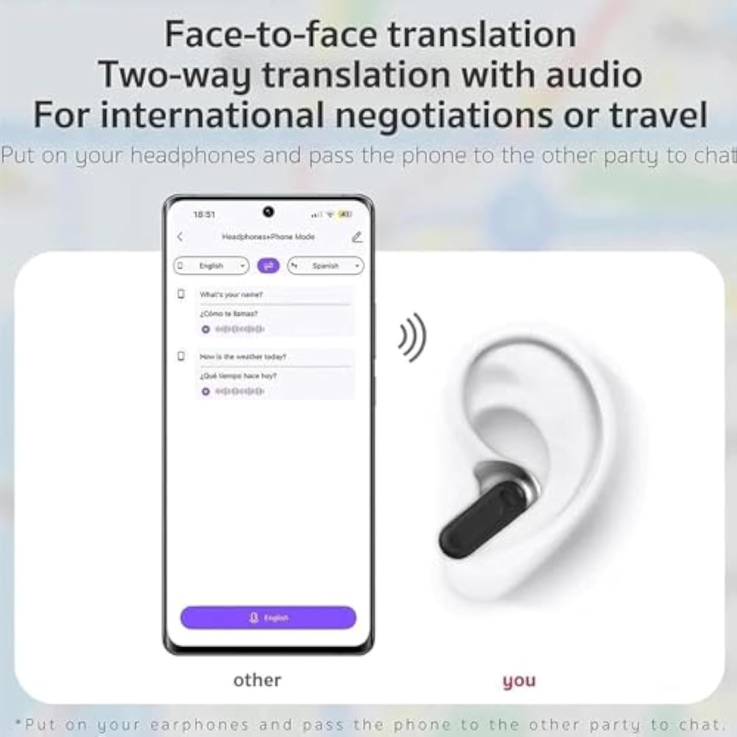 2PCS Ne20 Earbuds, NE20 Wireless Headphones, Ne20 Translation Earbuds, with 140 Language AI Translator Real Time, Bluetooth 6.0 Earphone, LCD Touch Screen, IPX6 Waterproof for Travel Business