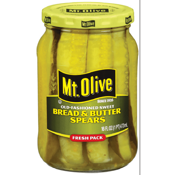 Mt Olive Sweet Bread And Butter Old Fashioned Pickle Spears 16 Fl Oz Jar Walmart Com Walmart Com