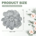 thumbnail image 2 of Pinzas para el cabello de flores, broche de rosa de satén, horquilla floral para mujeres en bodas, gris, 2 of 7