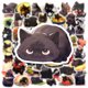thumbnail image 3 of Pegatinas de vinilo con forma de anime, 100 unidades, color negro, gatos negros, impermeables, 3 of 5