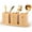 Wood color, variant on 3Pcs Flatware Caddy with 3 Compartment Wooden Tray Cutlery for Party Utensil Holder Containers for Spoons, Forks and knives