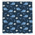 thumbnail image 3 of Ambesonne Whales Shower Curtain, Crabs Waves Flock of Fish, 69"Wx75"L, Dark Slate Blue Eggshell, 3 of 3