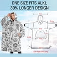 thumbnail image 4 of Oversized Wearable Blanket Hoodie,Doodle Sports Icons Pattern Sherpa Blanket Hoodie with Super Pockets,Super Warm Fuzzy Pullover for Women & Men, 4 of 6