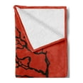 thumbnail image 2 of Modern Soft Flannel Fleece Blanket, Digital Nature Scene with Tree Windy Branches Crescent Moon and Stars Artwork, Cozy Plush for Indoor and Outdoor Use, 50" x 70", Red Black White, by Ambesonne, 2 of 5