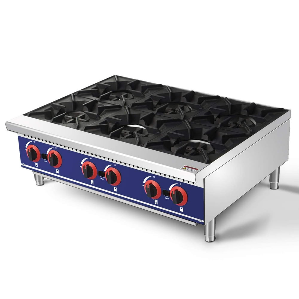 Commercial Countertop Hot Plate KITMA 36 Inches 6 Burner Natural Gas Range Restaurant