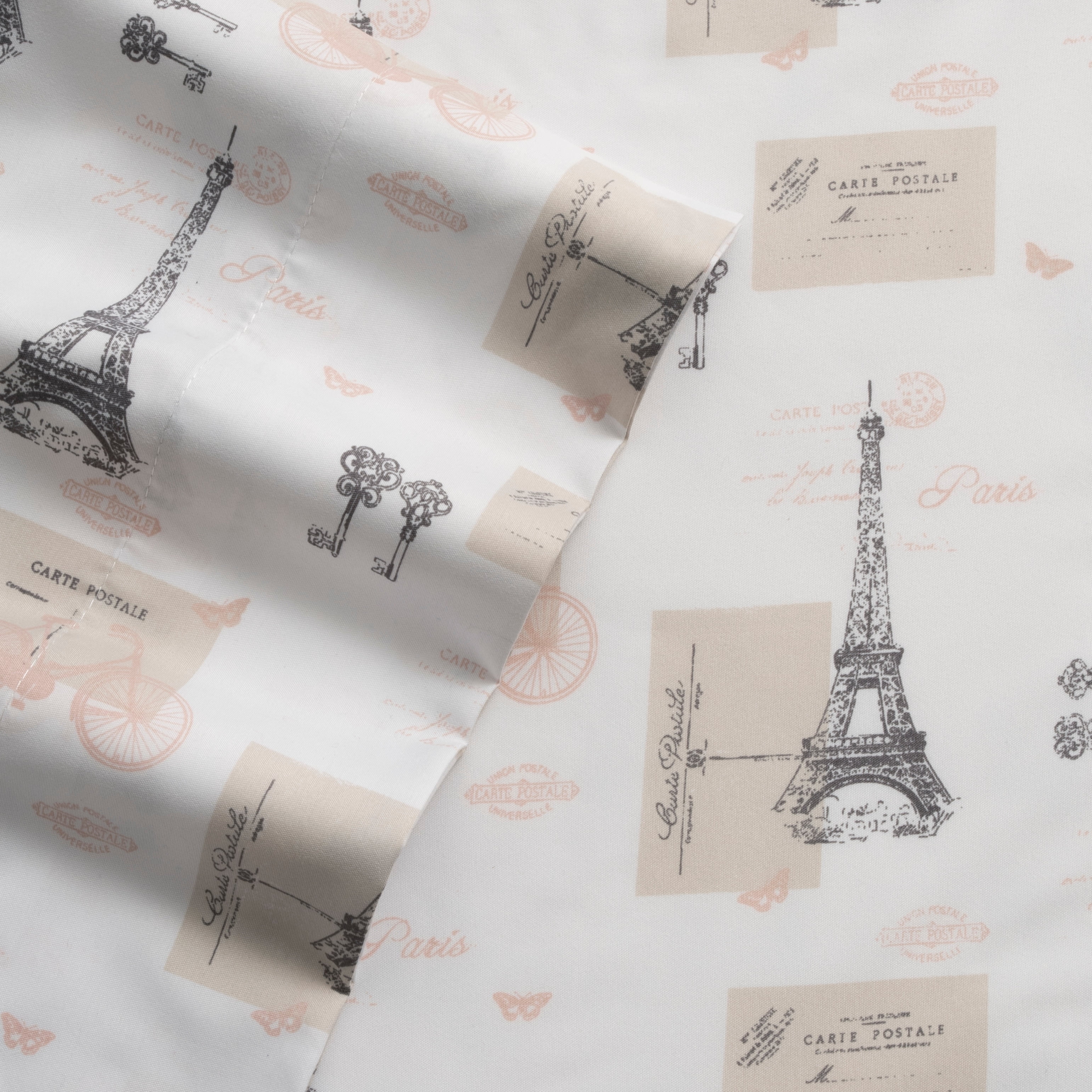 Whimsical Graphic Print Microfiber Bed Sheet Set Cat Silhouette Twin