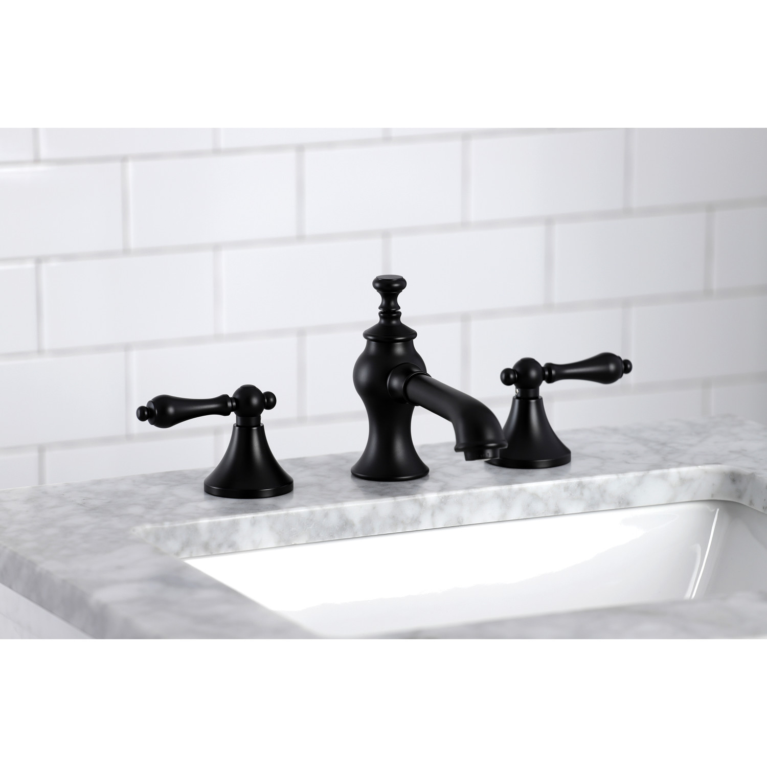 Kingston Brass KC7060AL Vintage 8 in. Widespread Bathroom Faucet, Matte Black
