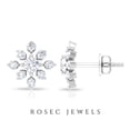 thumbnail image 2 of Rosec Jewels Natural Diamond Statement Floral Stud Earrings for Women, 10K White Gold, 2 of 7