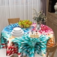 thumbnail image 5 of Spring Summer Floral Round Tablecloth 60 Inch Flower Table Clothes Multicolor Rustic Reusable Circle Table Cover for Picnic Party Dining Room Home Indoor Outdoor Decor, 5 of 5