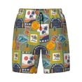 thumbnail image 4 of Lsque Mens Swim Trunks Hawaiian Style Pattern - Bathing Suit Compression Liner - Beach Swim Shorts Swimwear - (S-3XL) - Stretch Quick Dry -Small, 4 of 9