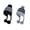 Black+Grey, variant on Women's Winter Beanie with Fleece Lining & Pom Pom, Cute Earflap Knit Hat for Snow Skiing & Outdoor Cold Weather