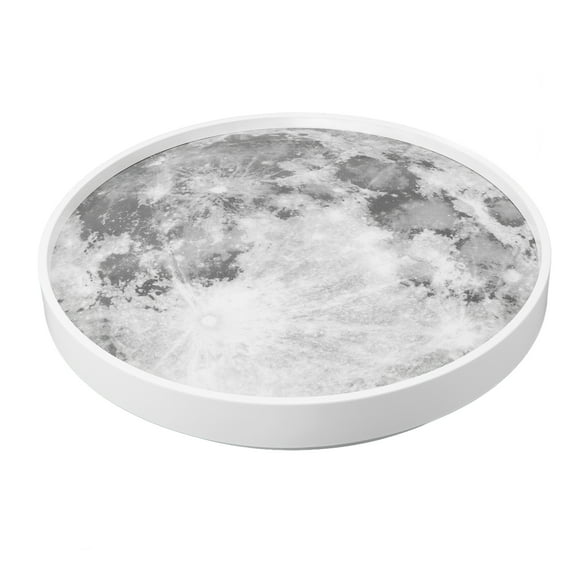 LED Flush Mount Ceiling Light Fixture, 18.9in Moon Light Remote Control Dimmable Ceiling Lamp, Modern LED Light Fixture for Bedroom, Kitchen, Hallway, Laundry Room